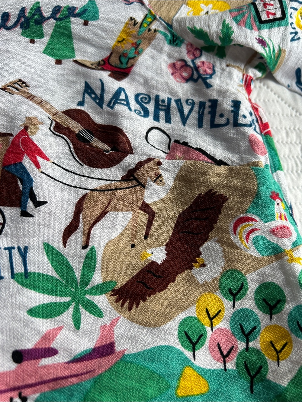 John Mark women’s Colorful USA State Map Button-Up Shirt - Picture 13 of 17